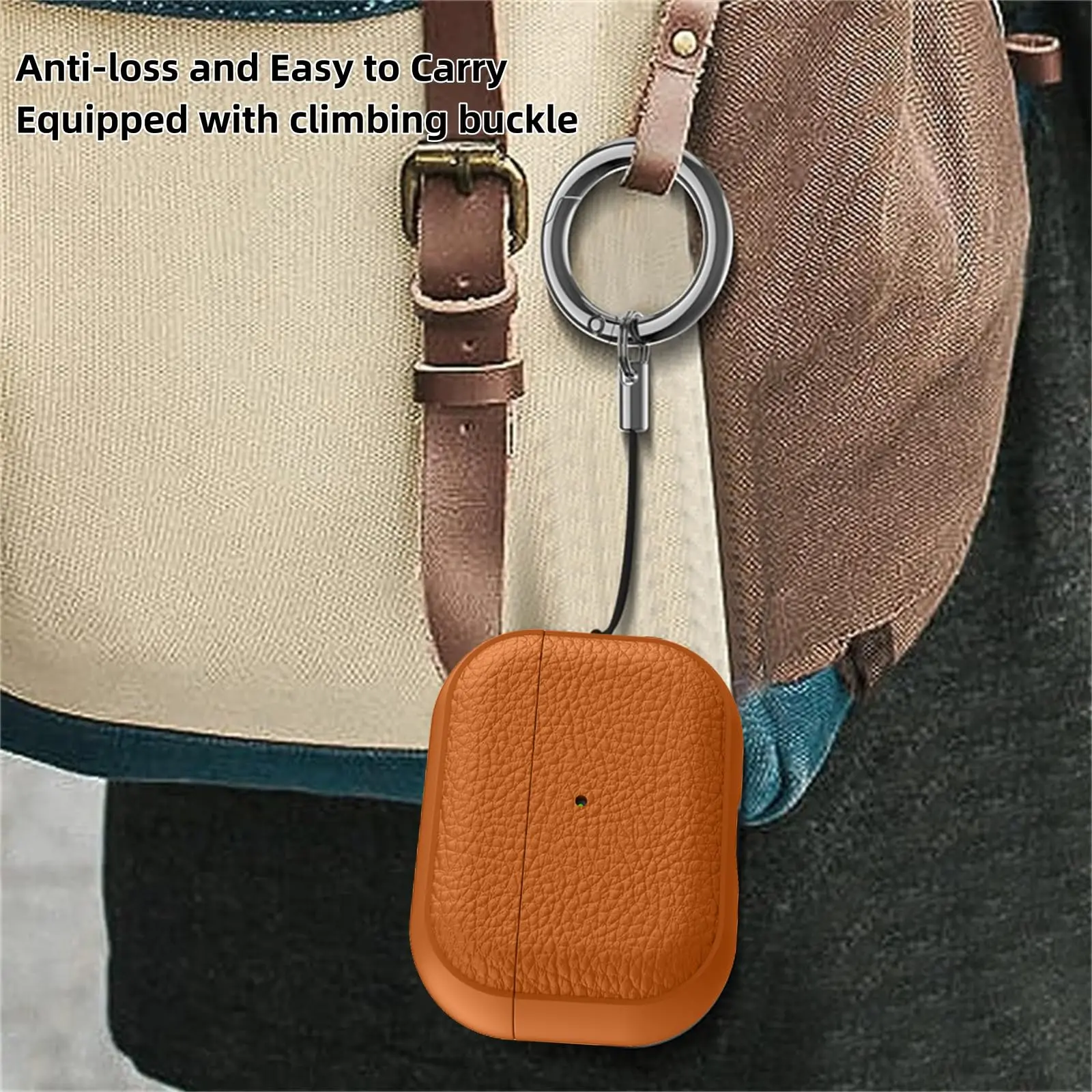 ل AirPods Pro 3 نمط جلدي حافظة من البولي يوريثان غطاء ملحقات لطيف الجلد غطاء حامي كامل مع سلسلة المفاتيح ل AirPods Pro 3