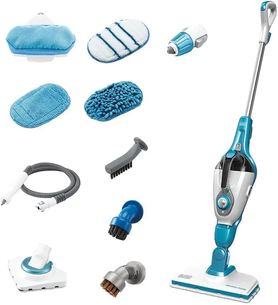 

7-in-1 Steam Mop with Handheld Steamer for Multi-Surface Cleaning, Fast Heat-Up, and Lightweight Design