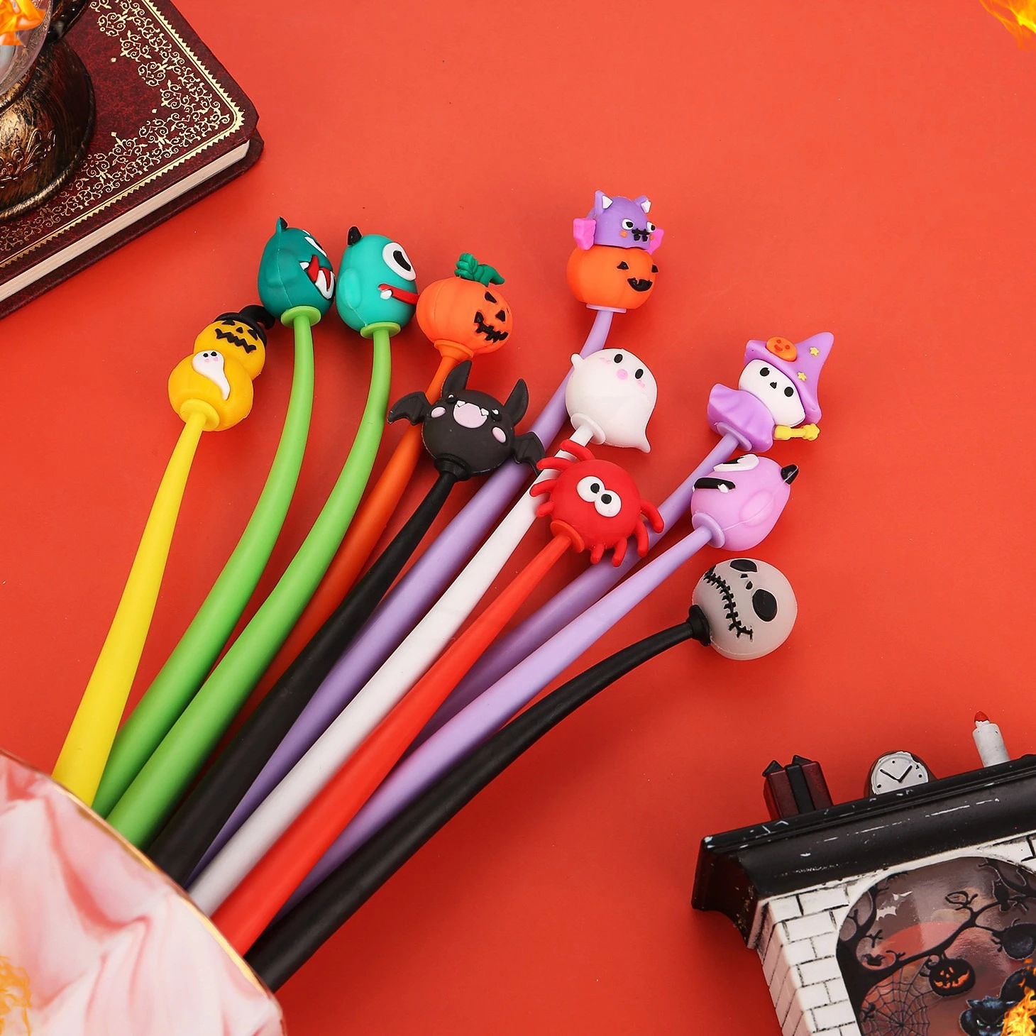 

12 Pcs New Halloween Shake Gel Pens Ghost Pumpkin Creative Student Stationery Pen Back To School