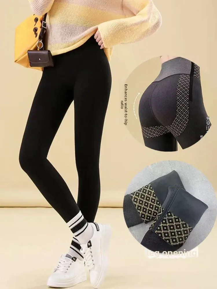 Women's High Waist Fce Lined Thiened Cotton Yoga Pants arkskin Leggings Slimming Base Layer Trousers Faionable All S...