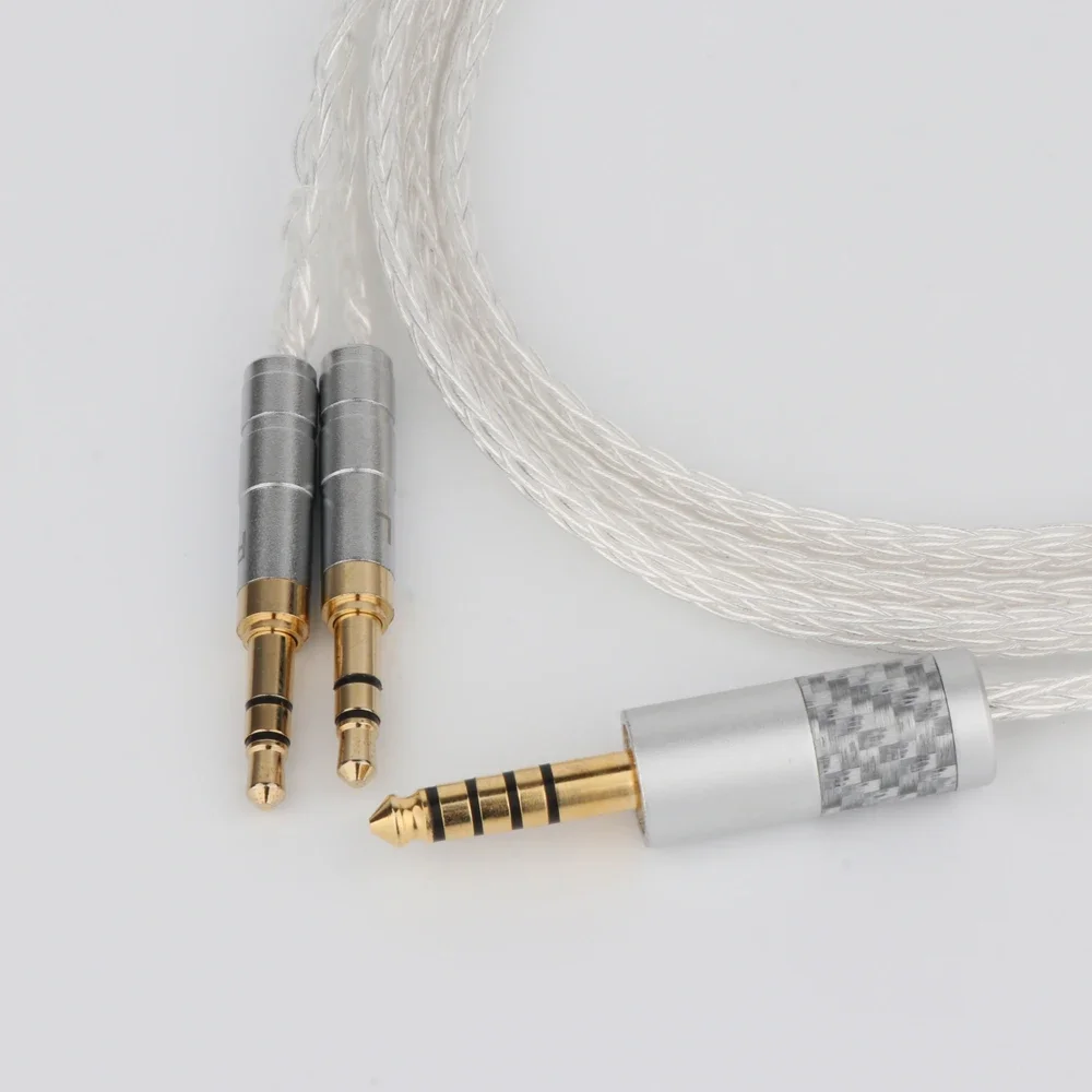 Hifi 8Cores Silver Plated Headphone Earphone Cable For AH-D600 D7100 Sundara Ananda HE1000se HE6se He400