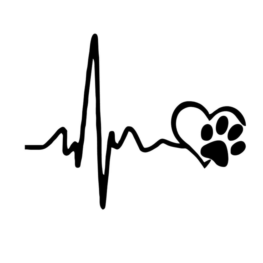

Dog Paw Print Heart Line Vinyl Decal, Pet Lover Sticker for SUV Truck Laptop Water Bottle, Waterproof Auto Exterior Decor