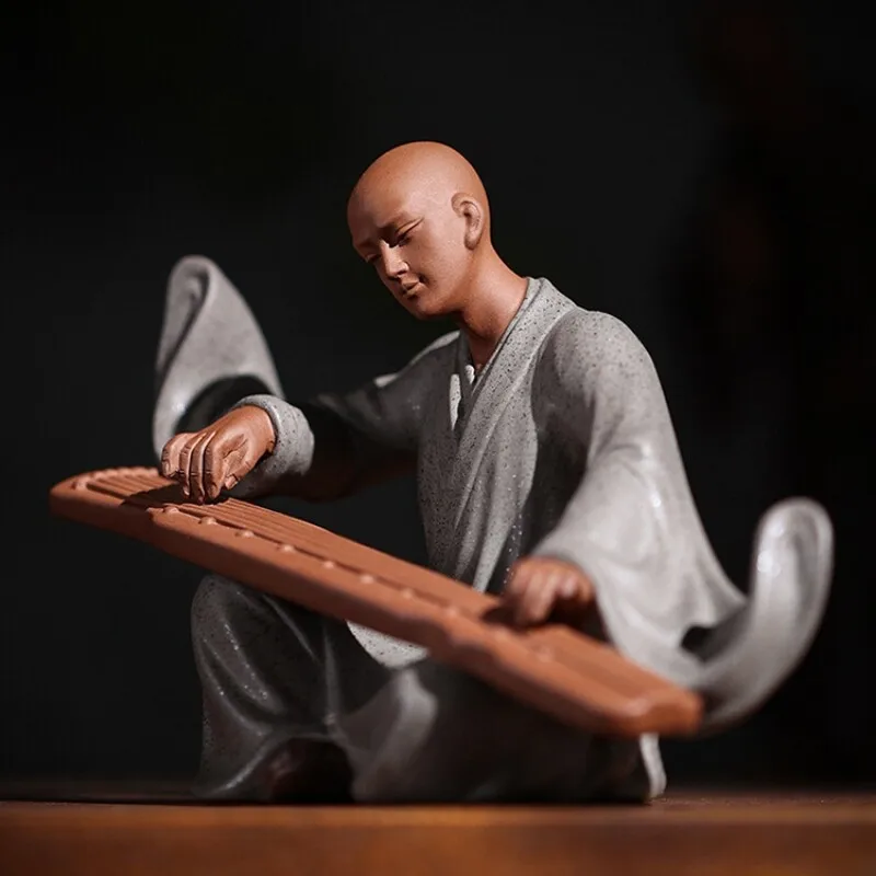 Handmade Figurine Statue Purple Clay Tea Pet Zen Style Artware Study Decoration