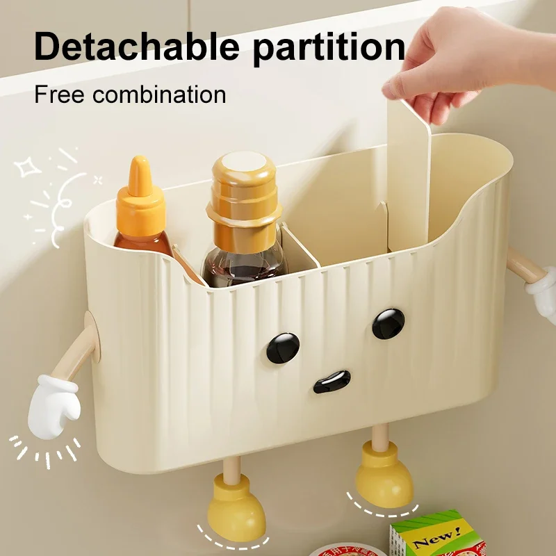 UFORU 1piece Creative Wall-mounted Non-drilling Plastic Storage Gadget Multi-functional Divided Storage Box Need to be assemble