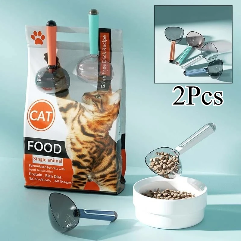 2Pcs Durable ABS Plastic Pet Food Can Spoon With Markings - Easy-Clean Scoops For Mixing Wet Food For Dogs And Cats, Ideal For P