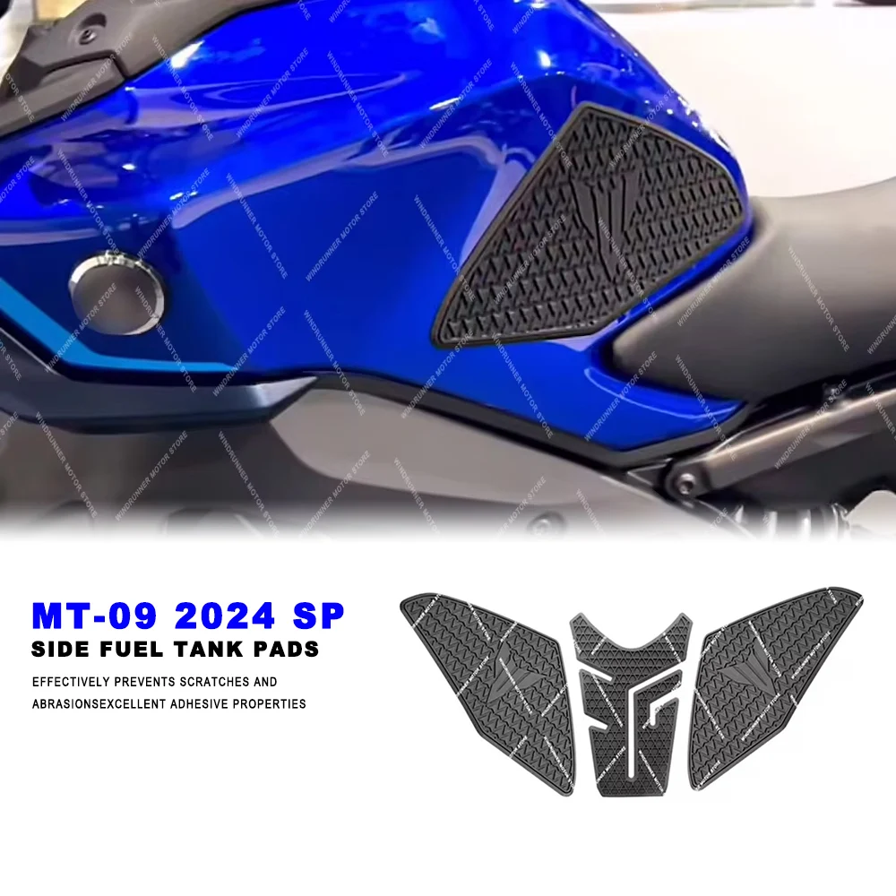 For  Yamaha MT09 SP 2024 Tank Pad Motorfiets Antislip Zijde Brandstoftank Stickers Waterdichte Pad Rubber Sticker