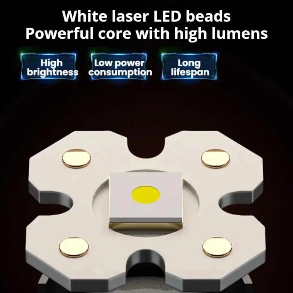 Ultra Lightweight Portable LED Flashlight Type-C Rechargeable Zoomable Waterproof Torch for Outdoor Camping Patrol Emergency