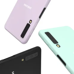 For Samsung  Galaxy A7 2018 Case Soft Silicone Silky Touch Cover SM A750F A750 Liquid Protective Fall Prevention TPU Shell