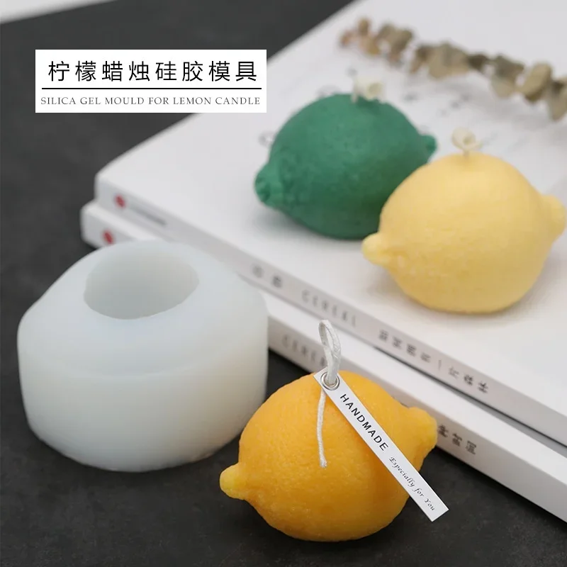 Creative 3D Lemon Candle Mould DIY Handmade Silicone Moulds Form For Candle Making Decoration Tool Aromatherapy Candle mold