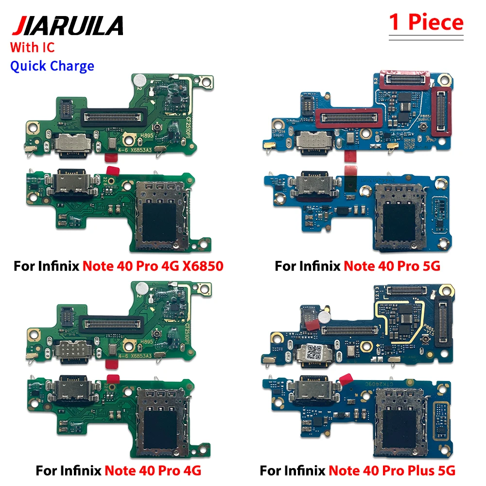 For Infinix Note 40 Pro 4G X6850 5G Note 40 Pro Plus 5G USB Power Charging Connector Plug Port Dock Flex Cable