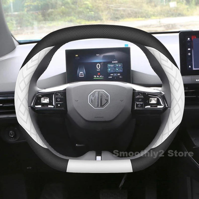 

Leather Car Steering Wheel Cover For ALL New MG 3 MG3 2024 2025 Non-slip Covers For Covers Auto Interior MG 4 Accessories 2025