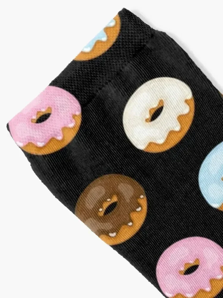 glazed donuts on black Socks cool anime Climbing Mens Socks Women's