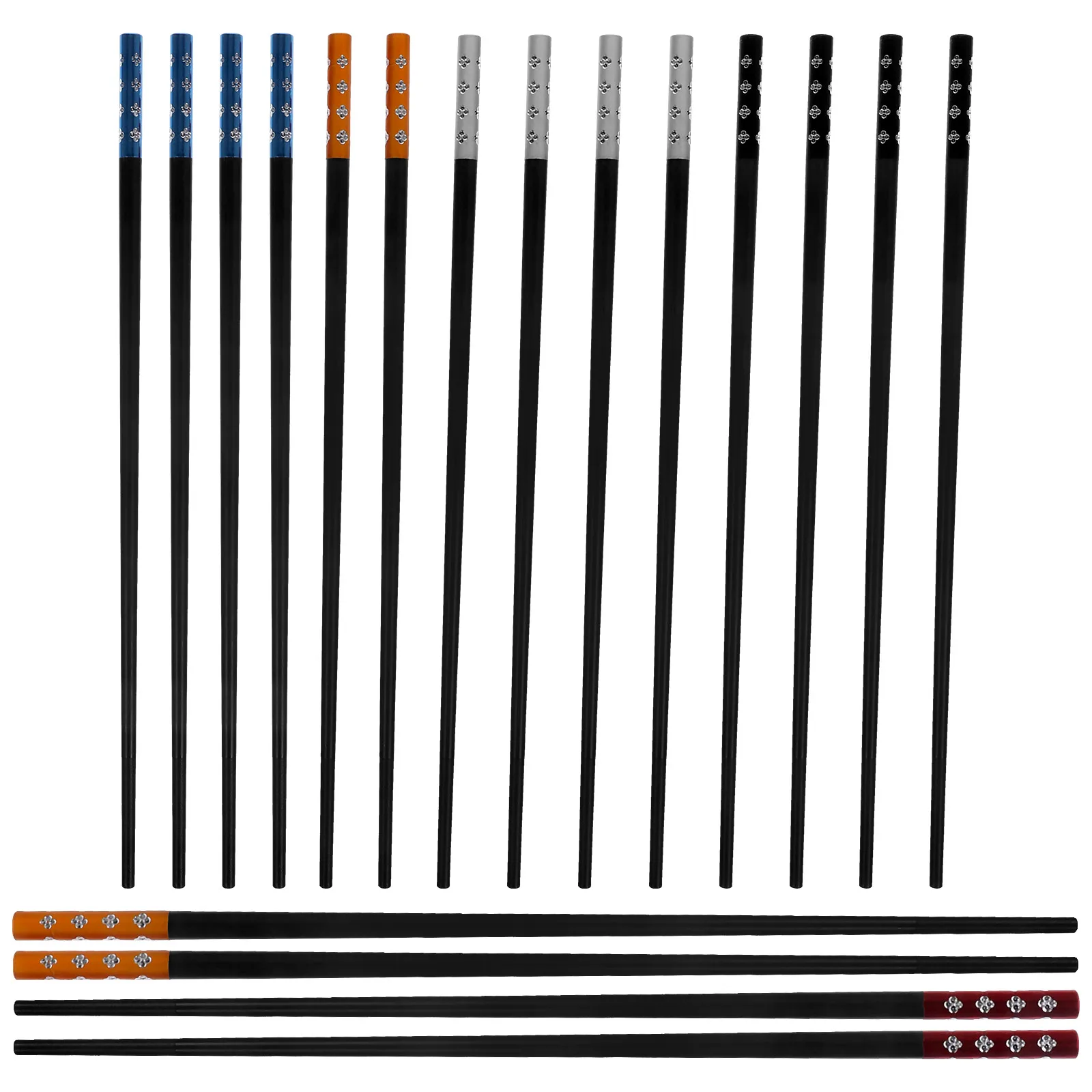 

10 Pairs Alloy Chopsticks 5 Colors Reusable Nonslip Home Dinnerware Suitable Family Travel Camping Festival Baby
