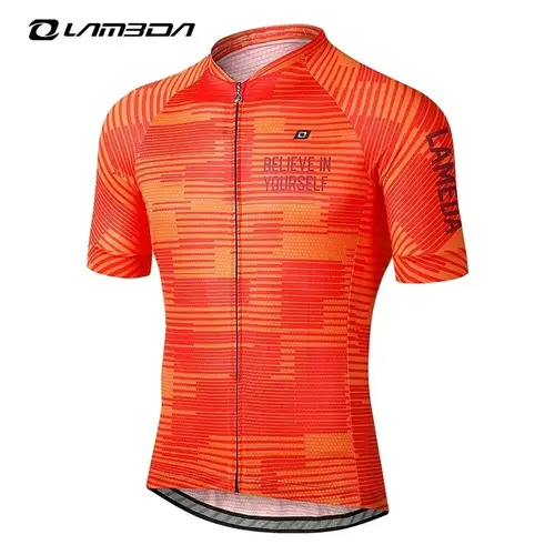 LAMEDA-maillot de ciclismo para hombre y mujer, camiseta de manga corta con 3 bolsillos traseros, color verde, ropa de equipo MTB para verano, QH018