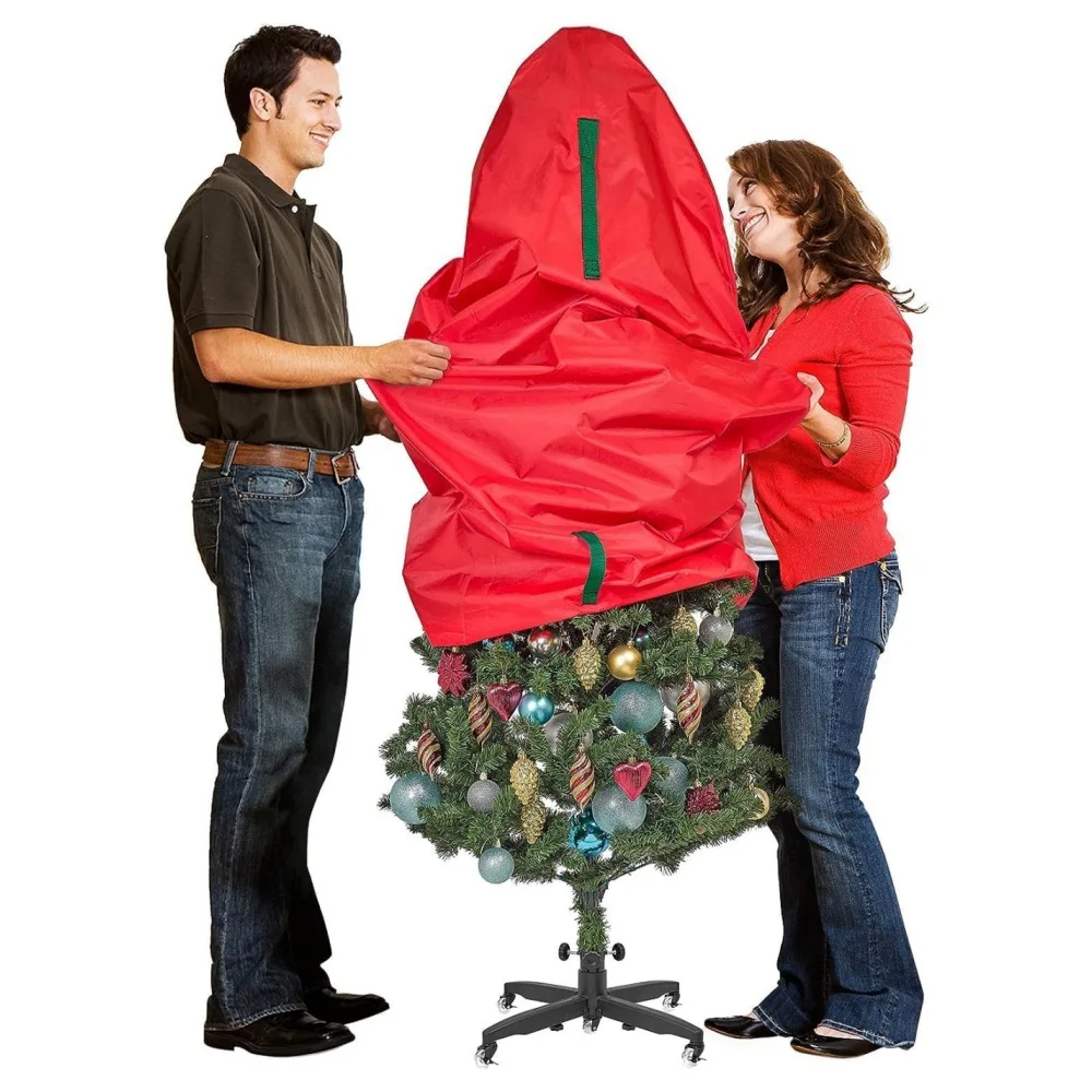 Upright Christmas Tree Storage Bag Waterproof Dustproof Organizer Bag for Topiary Fake Tree Durable Lightweight Easy Tree Covers