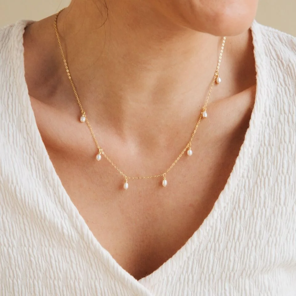 SUNIBI 316L Stainless Steel Choker Necklace for Women Imitated Pearl Dainty Pendant Necklaces Girl Gift Jewelry Accessories