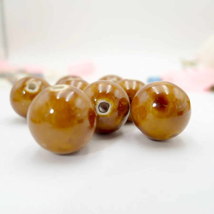 16# 10pcs Big unique Ceramic beads not silicone porcelain bead for jewelry making 16mm  #A101B