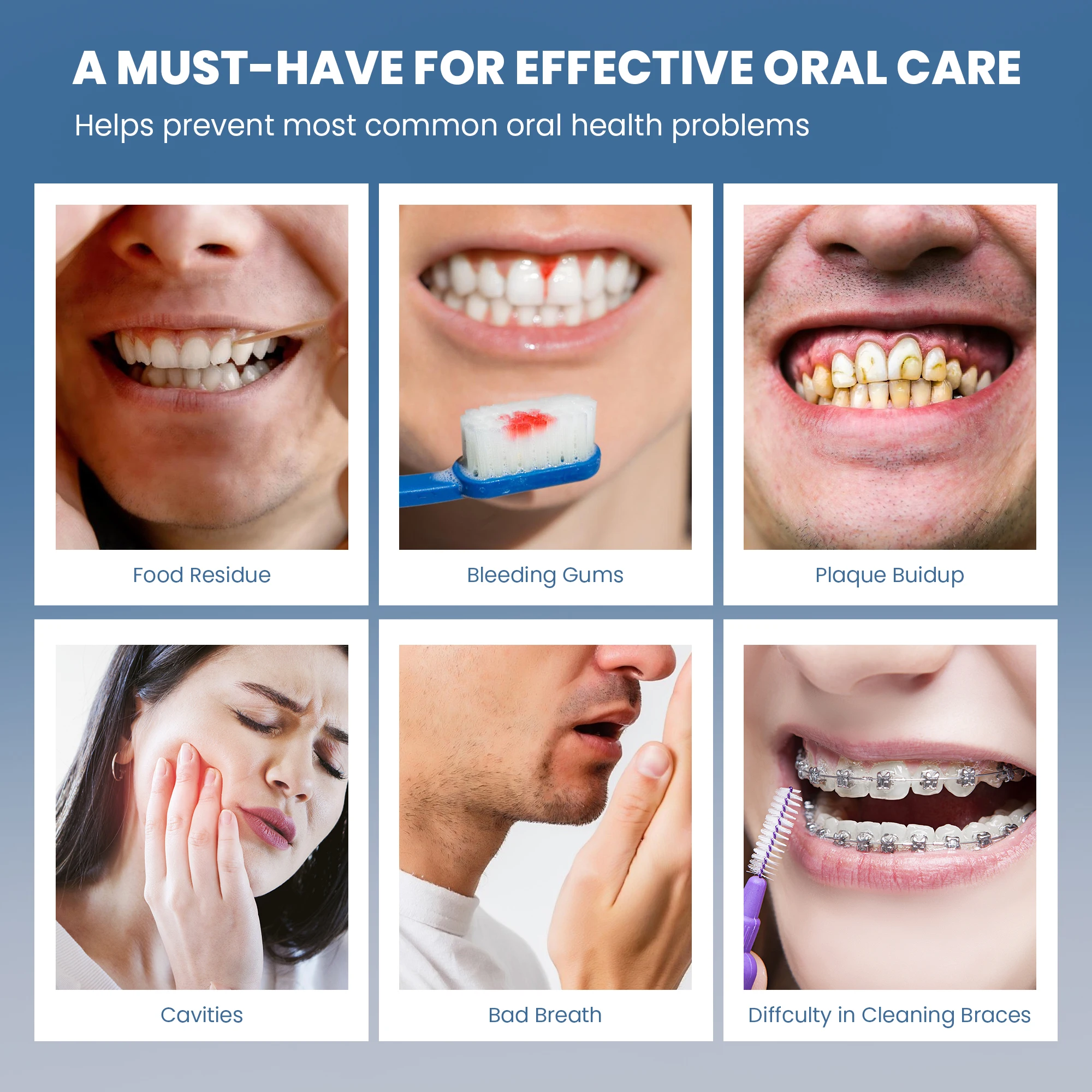 Jeenk 320ML 구강 세정기 USB 충전식 워터 플로셔 휴대용 치과 워터 제트 치아 클리너 4 모드 성인 방수