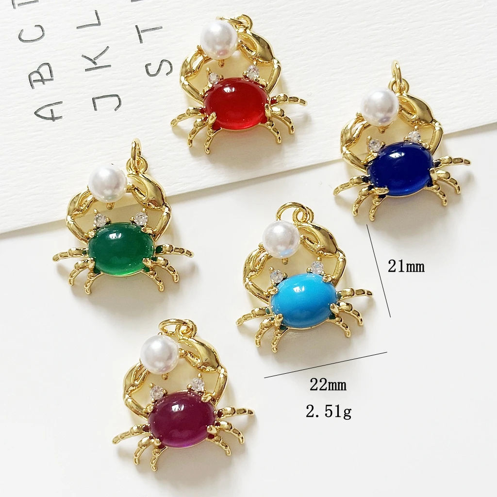 

5Pcs 21*22mm Gold Color Crab Charm Pendant for Jewelry Making Bracelet Necklace DIY Earrings Accessories
