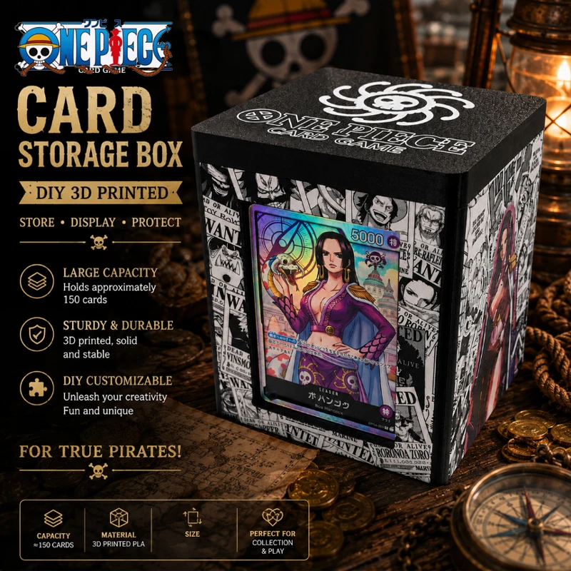 Neue 3D-gedruckte Boa Hancock Deck-Box mit großer Kapazität, TCG-Kartenhalter, Aufbewahrungsorganizer, Desktop-Displayständer, exquisites Anime-Geschenk