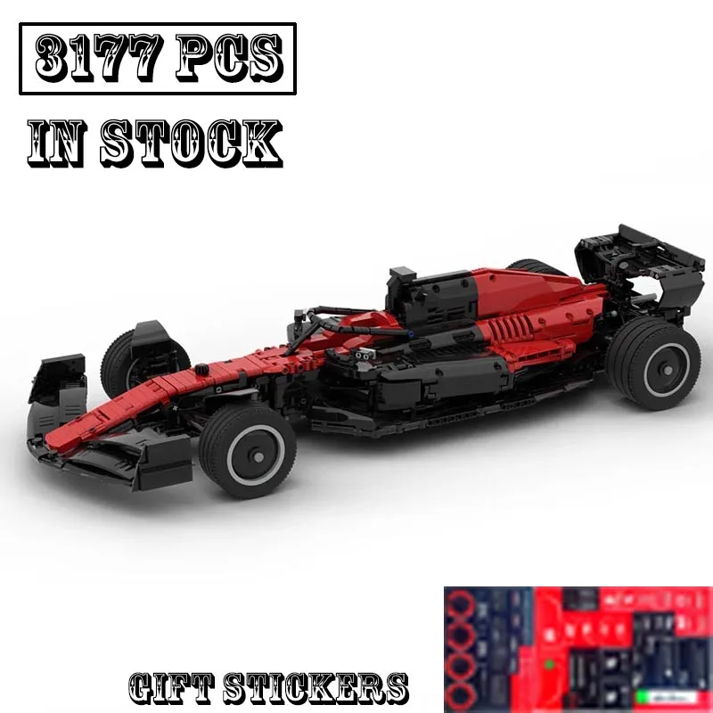 

New MOC-138528 C43 F1 Team Stake 1:8 scale Formula 1 Race Car Model Buiding Kit Creators Block Bricks Kids Toys Birthday Gifts