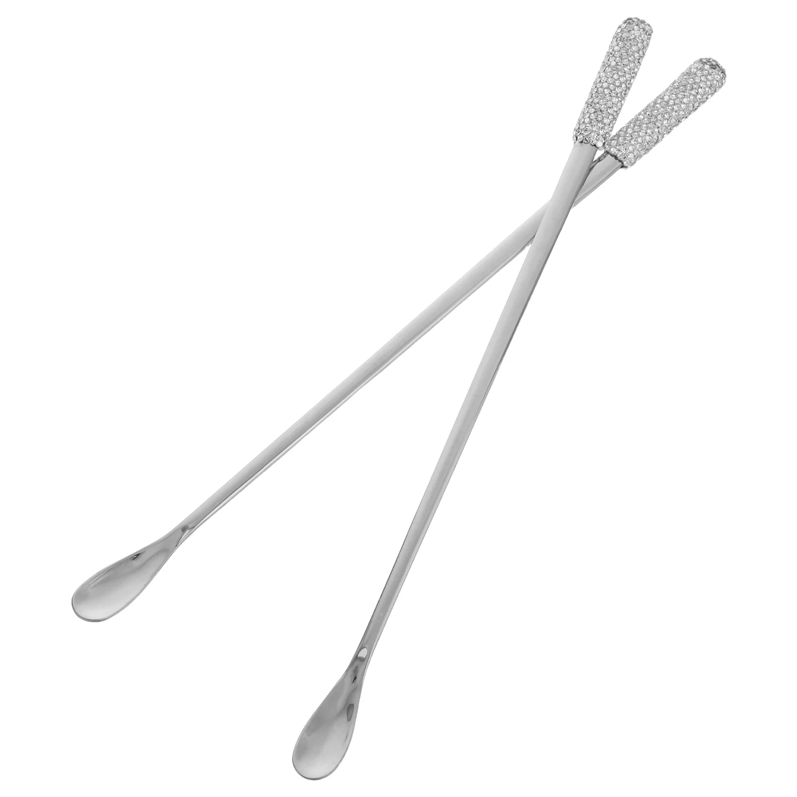 

2pcs Stainless Steel Coffee Stirrer 8.65 Inch Rhinestone Honey Dipper Spoon For Drinks Desserts Tea Kitchen Gadget Lightweight