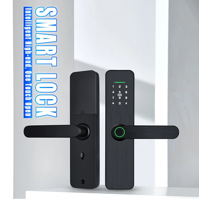 Door Handles Lock Smart Biometric Fingerprint Door Lock TTLock Design Door Handle Lock