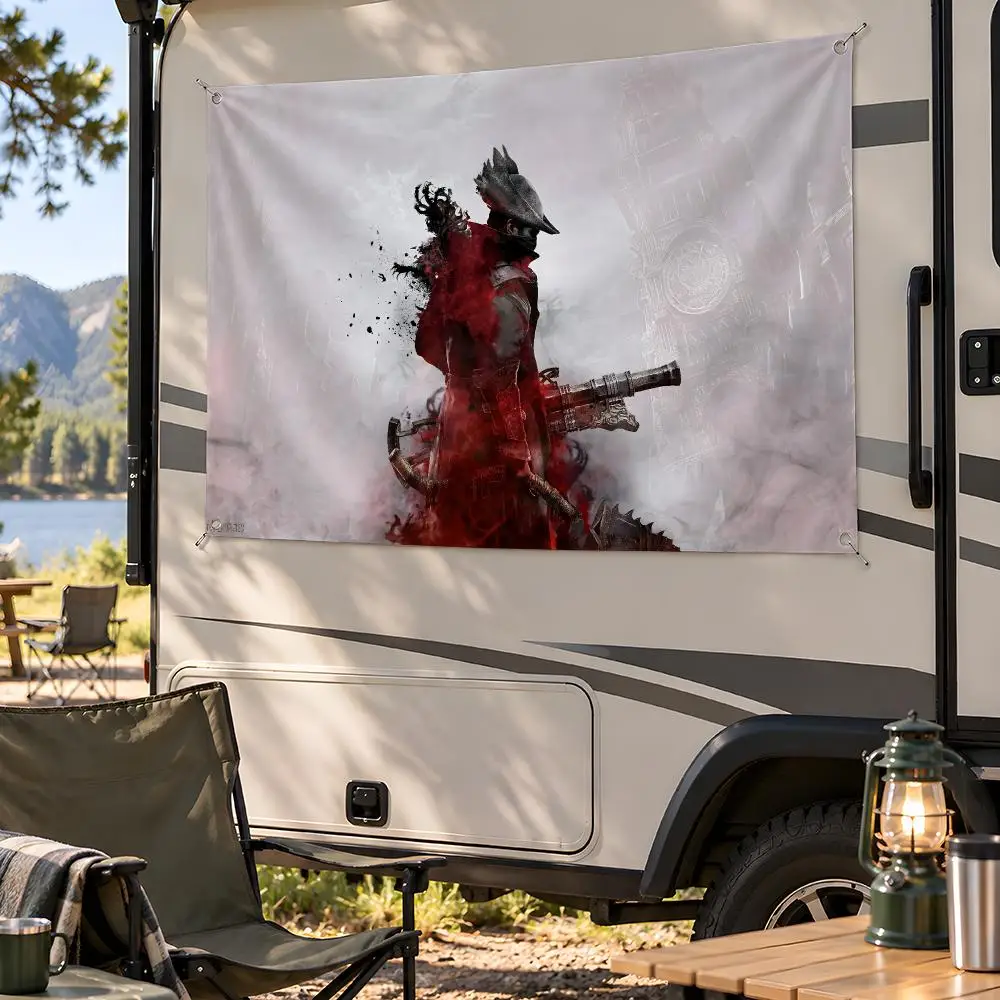 Game Gothic Action Bloodborne Flags Fan Flag Banner Outdoor Garden Lawn Yard Patio Camping Party Wall Decor Gift