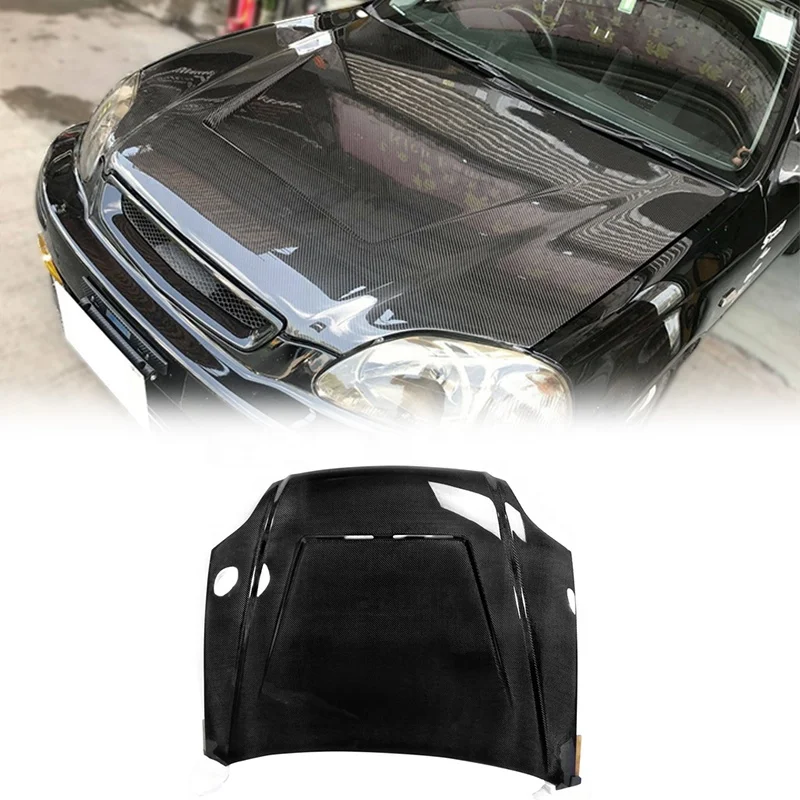 

High-quality Hood for HONDA 1999-2000 EK Civic Vented bonnet Carbon Fiber