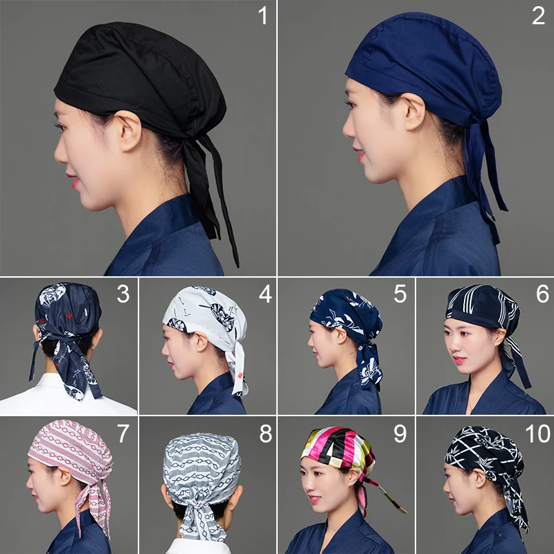 Gorro de Chef de estilo japonés para restaurante de Sushi, gorro de trabajo con capucha para cocinar, panadería, gorro de cocina, gorro de Chef de piratas, camarero de Catering