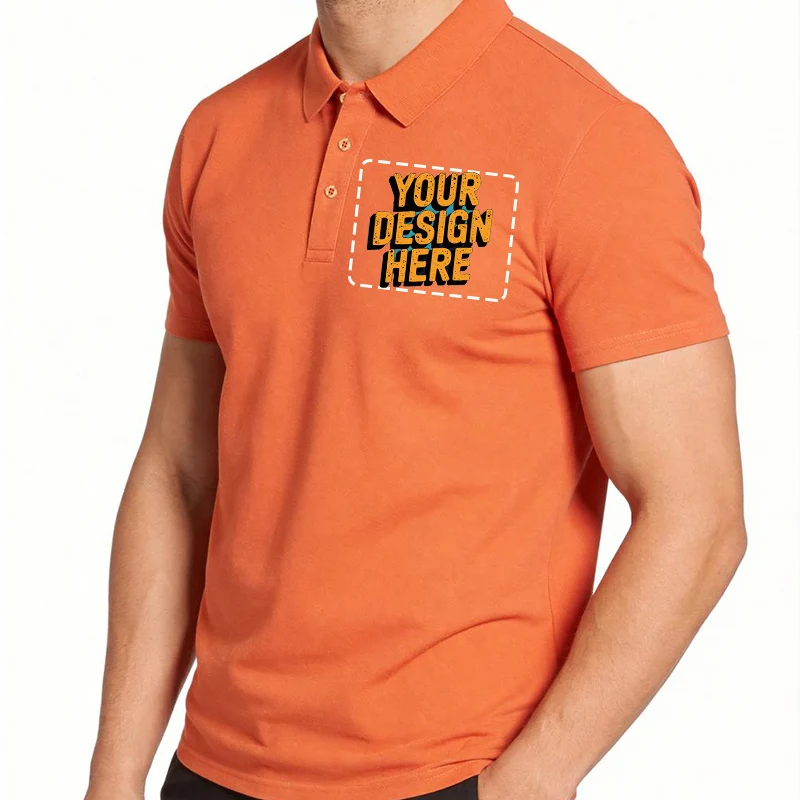 Top Quality Summer Short Sleeve Solid Classic Polo Shirts Custom Printed Design Photo Logo For Business Staff Company Uniform image 3