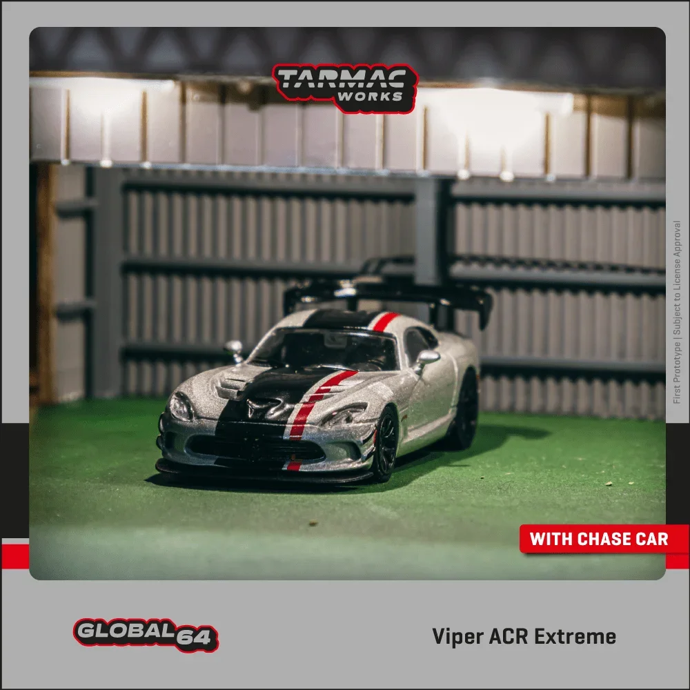 1:64 TW Viper ACR Extreme Silver Metallic Diecast Diorama Car Model Toys Tarmac Works