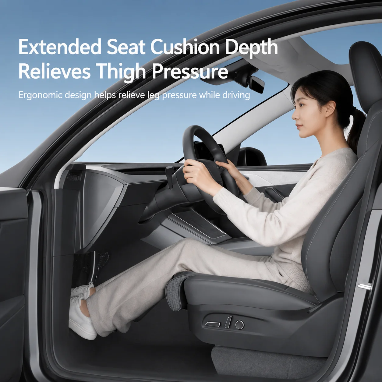 For Tesla Model 3 2017-2026 Model Y 2020-2026 Leg Support Extension Seat Cover Memory Foam Extender Cushion Interior Accessories - view 5