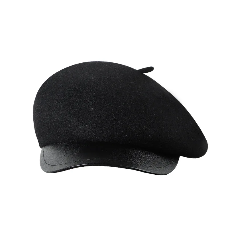 Neue Mode Winter Vintage Wolle Baskenmütze Hut Für Frauen Solide Visier Britischen Stil Kappe Warme Weibliche Beste Abgestimmt Top Qualität Hut Geschenk – Detail 12