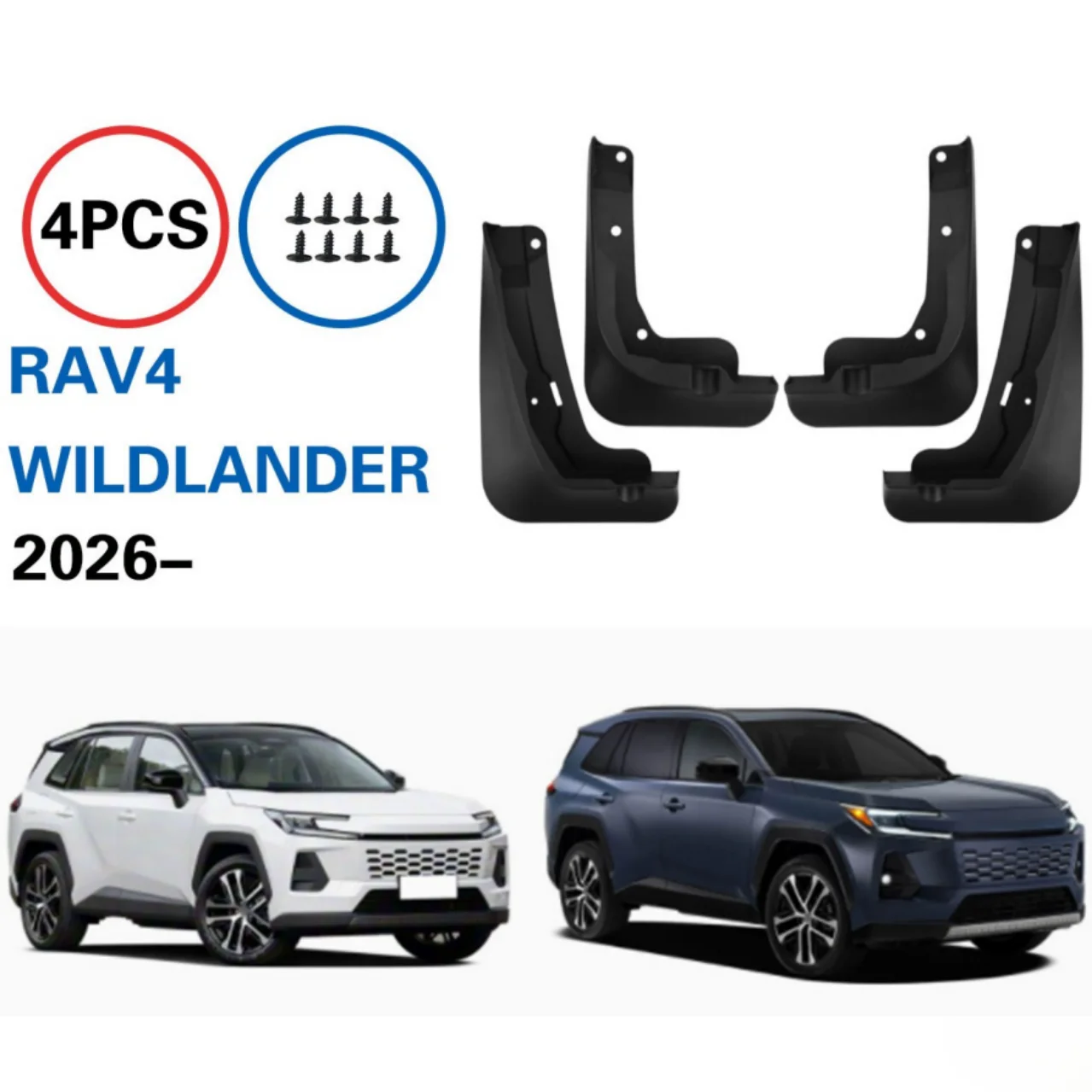 

For NEW Toyota Rav4 RAV-4 Wildlander 2024 2025 2026+ Mud Flap 4pcs Splash Guard Mudguard Fender Mud Flaps Accessories