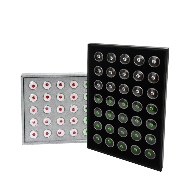 صينية عرض المجوهرات المخملية مع 35 برطمانات جوهرة، علبة وسادة قابلة للفصل من الأكريليك الشفاف الماسي، منظم المقتنيات