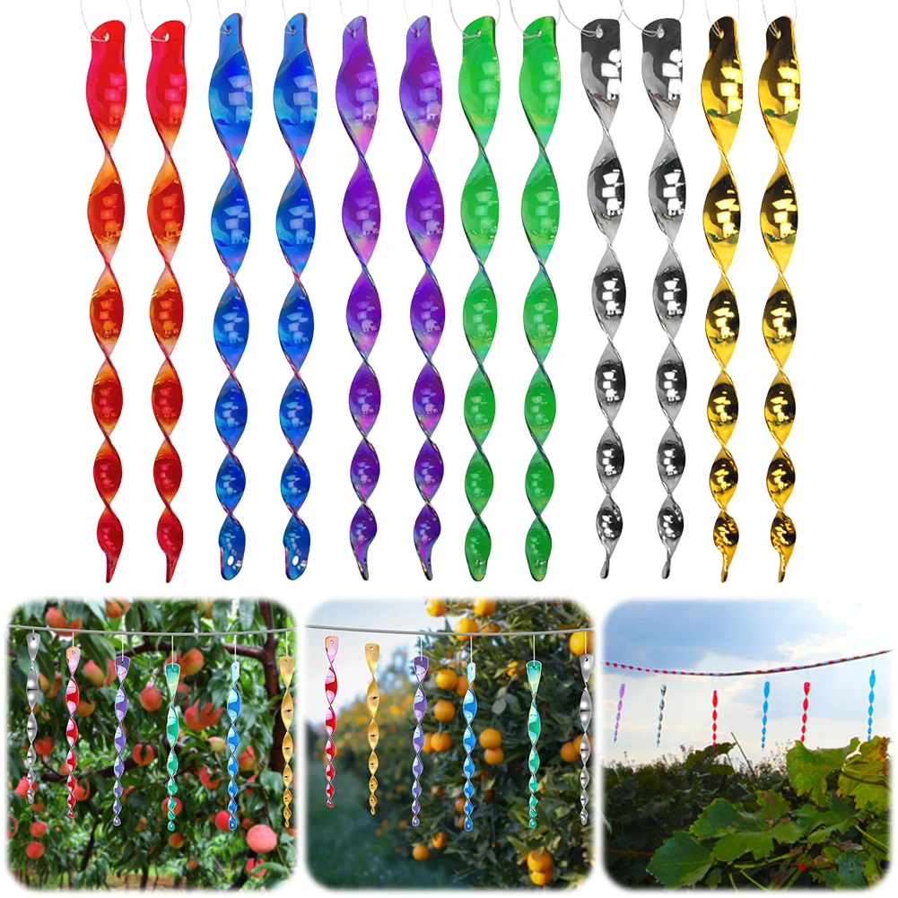 12Pcs Bird Repellent Stick Crow Repellent Bird Repellent Goods Sunlight Reflector Stick Bird Damage Prevention for Garden Yard