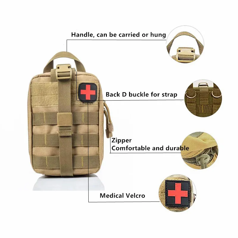 Kit di pronto soccorso tattico Kit medico di emergenza all\'aperto veicolo da caccia militare campeggio strumento di sopravvivenza borsa militare Edc