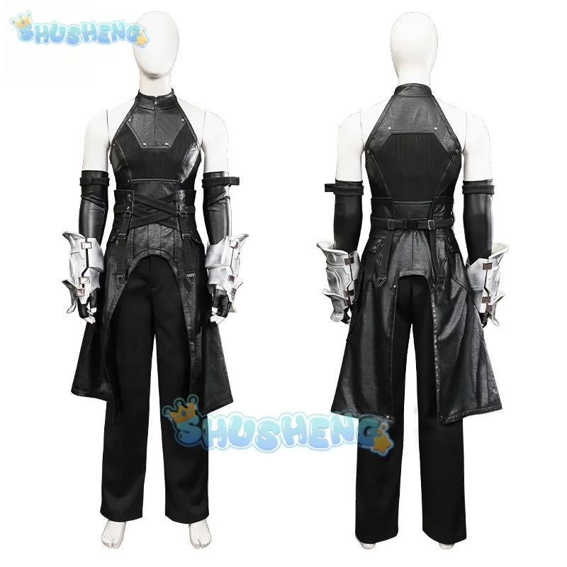 FF7 Sephiroth Cosplay Final Fantasy VII Costume Black Coat and Accessories Halloween Party Handsome Uniform youth Sephiroth Set