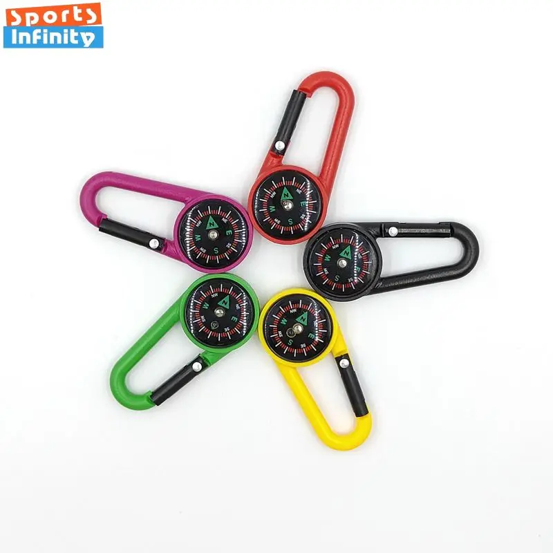 1pc ABS Compass Multi Functional Backpack Buckle Hiking Camping Accessories Outdoor Compass Mountaineering Buckle Compass