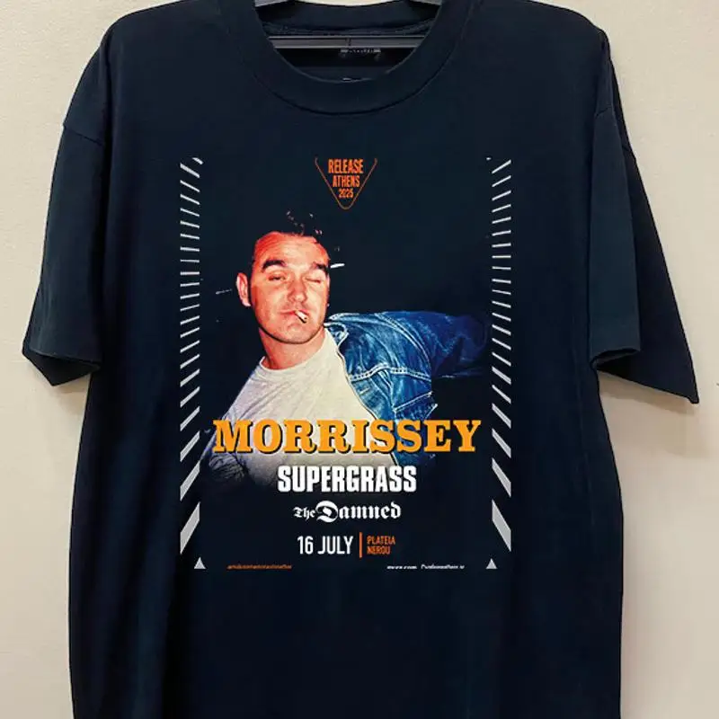 

Футболка MORRISSEY IN ATHENS WITH SUPERGRASS THE DAMNED, полный размер S 5XL