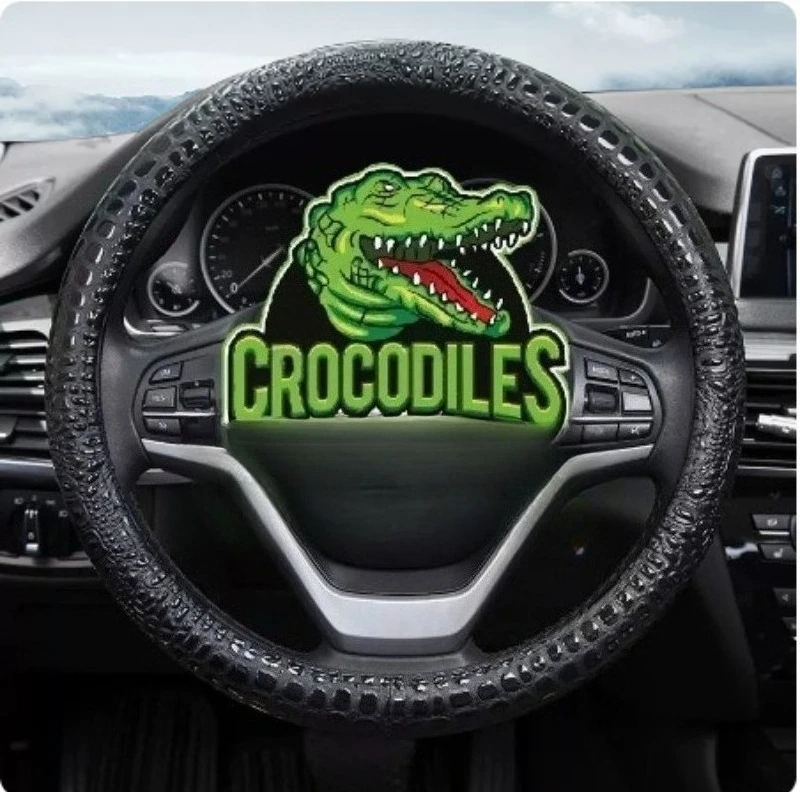 New Car Steering Wheel Cover Protective Crocodile Pattern Design Soft Touch Universal Fit Car Steering Wheels & Accessories