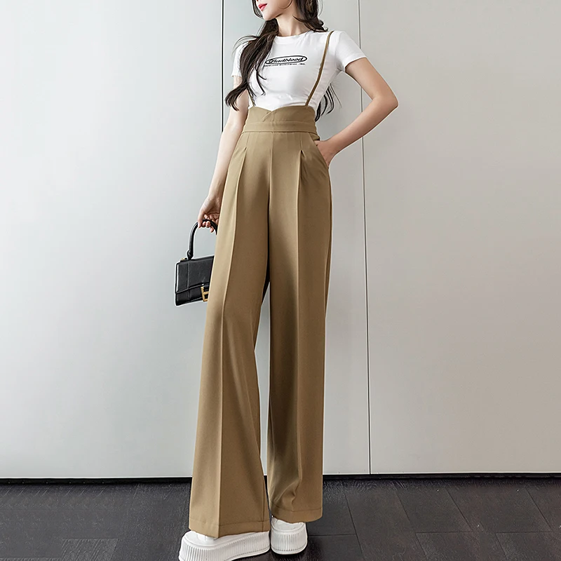 Office Lady High Waist Suits Pants Women Spring Autumn Loose Long Trousers Wide Leg Pantalon Femme