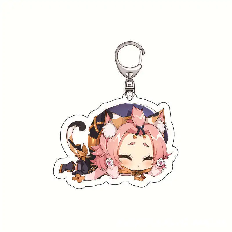 원신 임팩트 아크릴 키체인 애니메이션 상품 케칭 파이몬 바바라 학교 창의적 펜던트 모바일 게임 액세서리 재고 있음