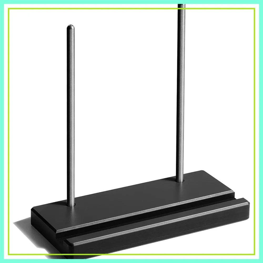 Tabletop Vinyl Record Holder - Display Now Playing, Holds Any Size Record - Doubles, Triple Gatefolds, Box-Sets (Black)