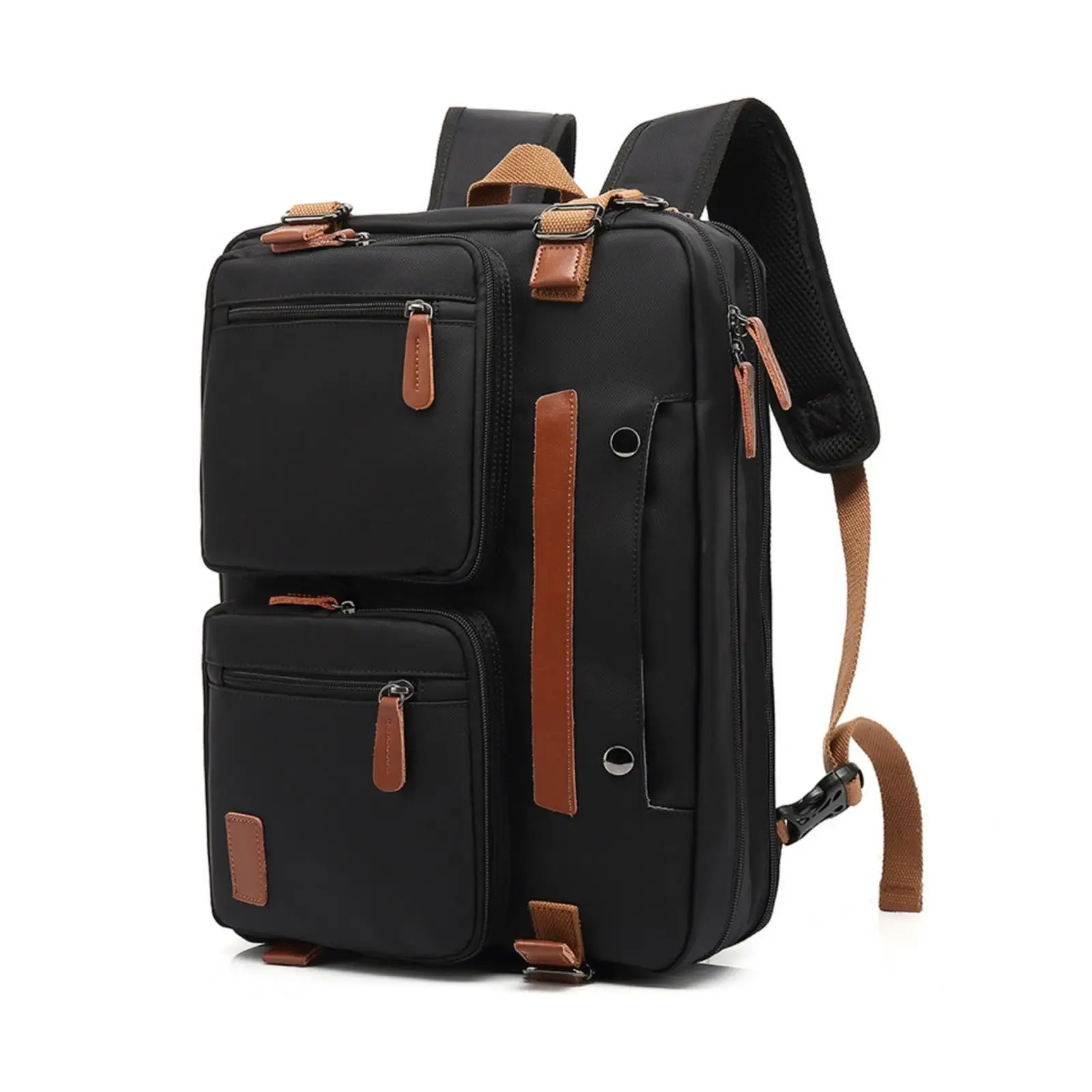 Men Laptop Carrier Convertible Briefcase Backpack with Vertical Side Pocket for Office and Travel Use view 2