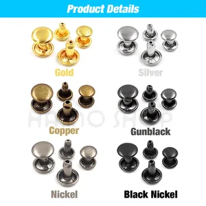 Nhãn dán đôi của kim loại, móng đầu rộng, tăng đột biến, đá, đồ thủ công bằng da, giày, túi, thắt lưng, quần áo, vòng tay, DIY, 6-8mm, 100 bộ 6 Bán hàng chính Spuse Spike - №2