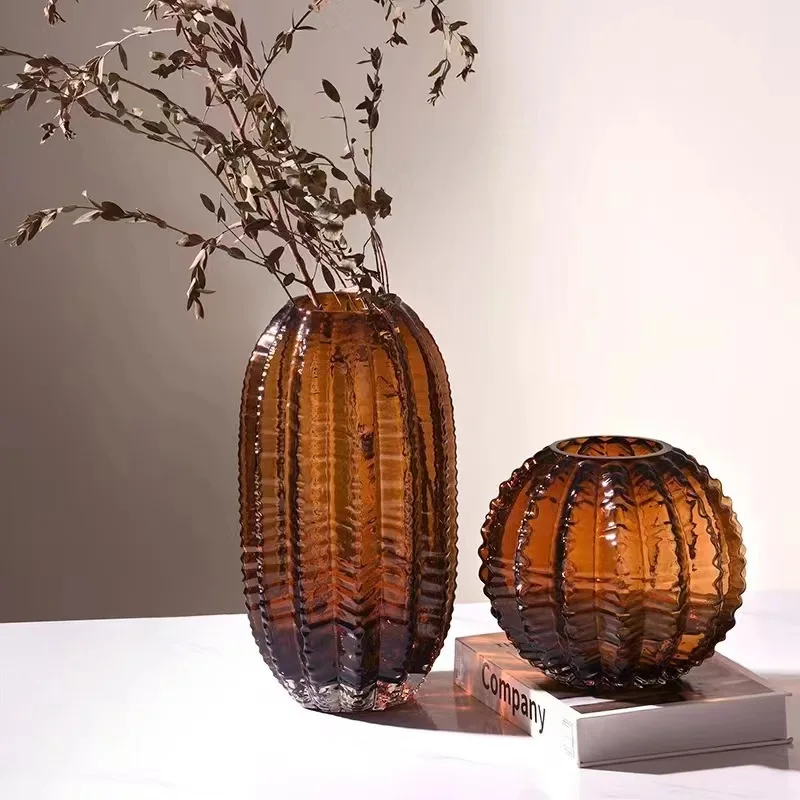 Nordic Modern Cactus Glass Vase Light Luxury Creative Arrangement Home Minimalist Decoration Dried Flower