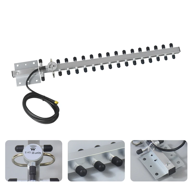 XTECH High Gain 25Dbi 2.4G Outdoor For Yagi Antenna With RP-SMA Connector Directional Booster Amplifier Modem Cable