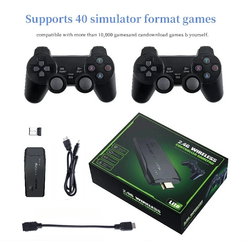 M8 2.4 جيجا هرتز 64 جيجا وحدة تحكم ألعاب لاسلكية USB عصا تحكم، 20000 لعبة/تلفزيونات خارجية مزدوجة - وضع لـ Android TV Box وWindows PC #1